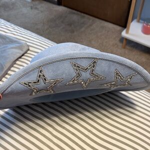 Blue Suede Cowboy Hat with Star Design